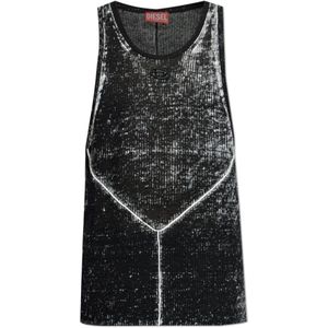 Diesel, unisex, Tops, Zwart, Maat: L Linnen,