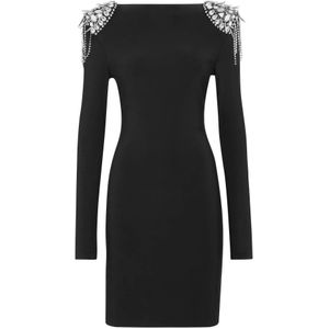Philipp Plein, Dames, Jurken, Zwart, Maat: XS Viscose,
