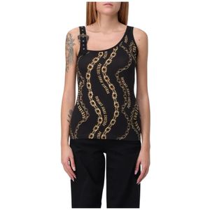 Versace Jeans Couture, Dames, Tops, Zwart, Maat: 3XS