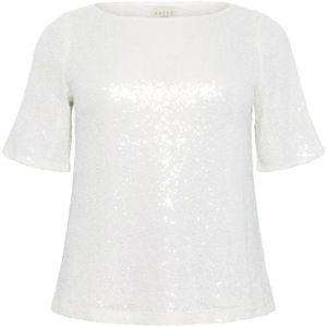 Kaffe Curve, Dames, Blouses & Shirts, Wit, Maat: S