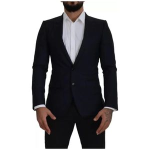 Dolce & Gabbana, Heren, Pakken, Zwart, Maat: S Wol,