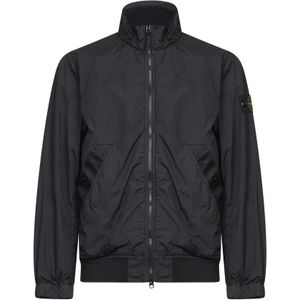 Stone Island, Heren, Jassen, Zwart, Maat: XL Polyamide,