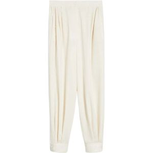 Max Mara, Dames, Broeken, Beige, Maat: S Katoen,