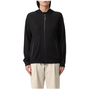 Brunello Cucinelli, Dames, Sweatshirts & Hoodies, Zwart, Maat: L