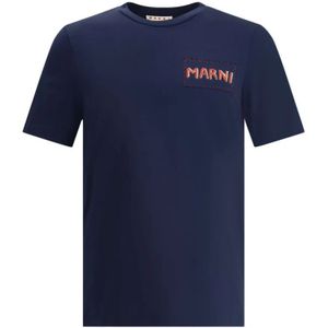 Marni, Heren, Tops, Blauw, Maat: M Katoen,
