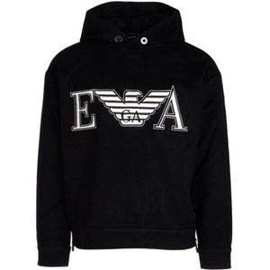 Emporio Armani, Heren, Sweatshirts & Hoodies, Blauw, Maat: XS Wol,