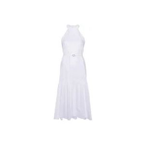 Twinset Lange jurk met riem , White , Dames , Maat: XS