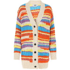 Msgm, Dames, Truien, Beige, Maat: S Katoen,