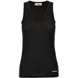 Jil Sander, Dames, Tops, Zwart, Maat: XS Katoen,