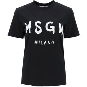 Msgm, Dames, Tops, Zwart, Maat: XS Katoen,