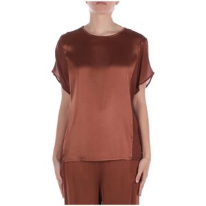 Manila Grace, Dames, Blouses & Shirts, Bruin, Maat: L Viscose,