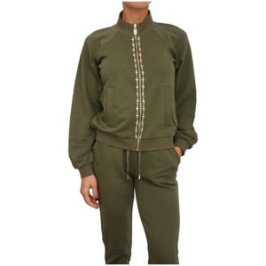 Liu Jo, Dames, Sweatshirts & Hoodies, Groen, Maat: 2XS Katoen,