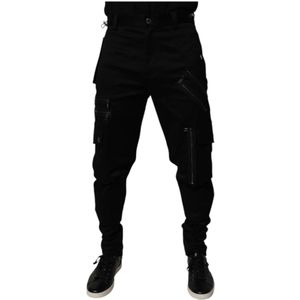 Dolce & Gabbana - Zwarte Cargo Taps Toelopende Broek - Heren - Katoen