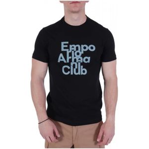 Emporio Armani, Heren, Tops, Zwart, Maat: M Katoen,