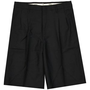 Versace Zwarte Shorts Ss22 Mohair Wolmix , Black , Heren , Maat: L