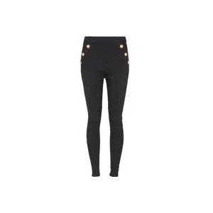 Balmain Gebreide leggings met 6 knopen , Black , Dames , Maat: M