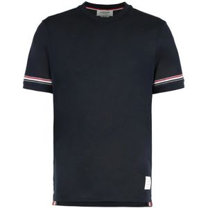 Thom Browne, Heren, Tops, Blauw, Maat: M Katoen,