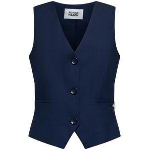 Silvian Heach, Dames, Jassen, Blauw, Maat: XS Viscose,