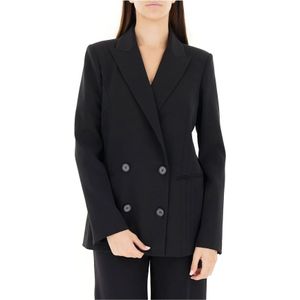 Patrizia Pepe, Dames, Jassen, Zwart, Maat: XS Leer,