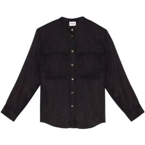 Marant étoile, Dames, Blouses & Shirts, Zwart, Maat: M Satijn,