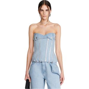 Dion Lee, Dames, Tops, Blauw, Maat: M Denim,