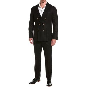 Brunello Cucinelli, Heren, Pakken, Zwart, Maat: M Tweed,