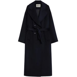 Pennyblack, Dames, Mantels, Blauw, Maat: 3XS Wol,