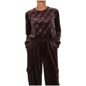 Liu Jo, Dames, Sweatshirts & Hoodies, Bruin, Maat: XS Poliester,