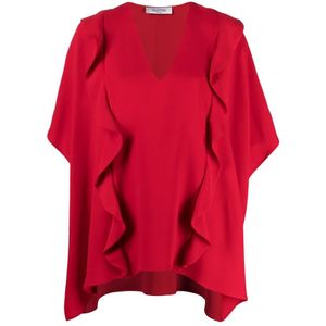 Valentino, Dames, Blouses & Shirts, Rood, Maat: XS Zijde,