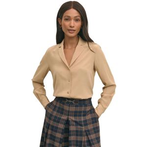 Brooks Brothers, Dames, Blouses & Shirts, Beige, Maat: M Zijde,