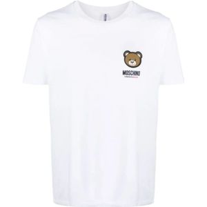 Moschino, Heren, Tops, Wit, Maat: S Katoen,