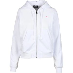 Diesel, Dames, Sweatshirts & Hoodies, Wit, Maat: S Katoen,