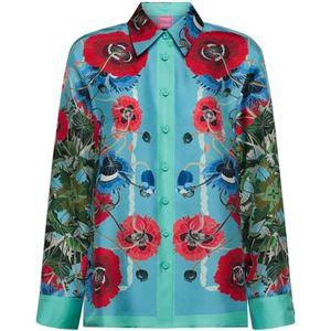 Franco Ferrari, Dames, Blouses & Shirts, Veelkleurig, Maat: M Zijde,