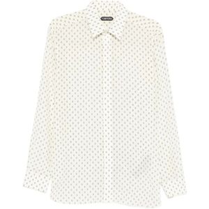 Tom Ford, Heren, Overhemden, Wit, Maat: M Zijde,