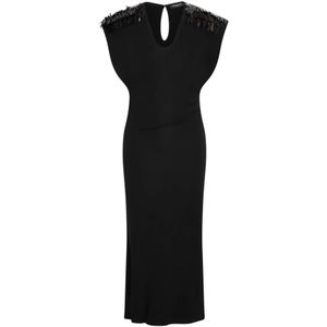 Bruuns Bazaar, Dames, Jurken, Zwart, Maat: L Leer,