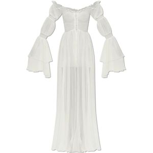 Blumarine, Dames, Jurken, Wit, Maat: S Zijde,