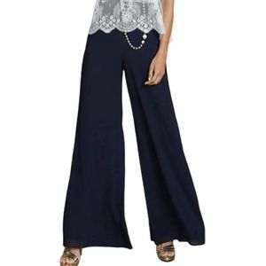 Moskada, Dames, Broeken, Blauw, Maat: XL Chiffon,