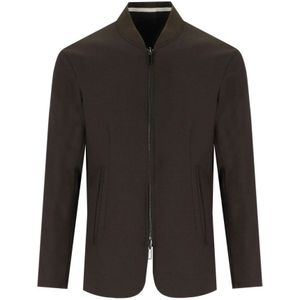 Emporio Armani, Heren, Jassen, Bruin, Maat: M Wol,