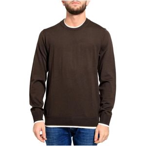 Paolo Pecora, Heren, Sweatshirts & Hoodies, Bruin, Maat: 2XL Wol,
