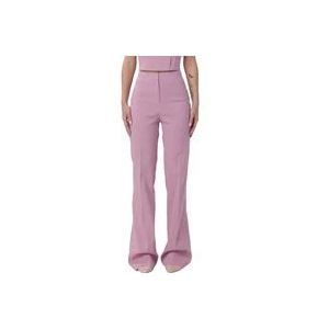 Pinko Hoge taille roze broek , Pink , Dames , Maat: XS