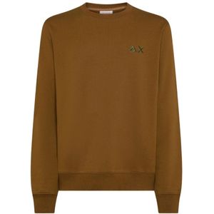 Sun68, Heren, Sweatshirts & Hoodies, Bruin, Maat: S Fleece,