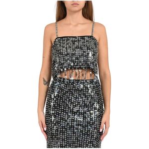 Pinko, Dames, Tops, Zwart, Maat: S Poliester,