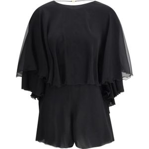 Saint Laurent, Dames, Blouses & Shirts, Zwart, Maat: S Zijde,
