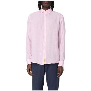 B.D Baggies, Heren, Overhemden, Roze, Maat: XL Linnen,