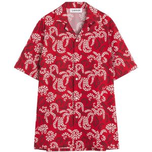 Lanvin, Heren, Overhemden, Rood, Maat: M Katoen,