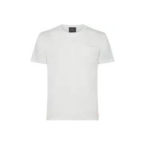 Peuterey T-shirt met geborduurd logo , White , Heren , Maat: 2XL