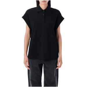 Saint Laurent, Dames, Tops, Zwart, Maat: M Leer,