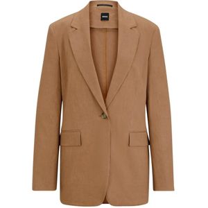 Hugo, Dames, Jassen, Beige, Maat: L Linnen,