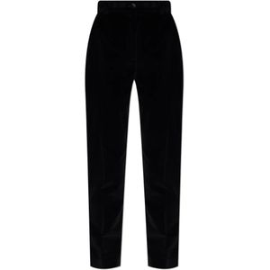 Dolce & Gabbana, Dames, Broeken, Zwart, Maat: 2XS Katoen,