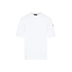 Moncler Wit Katoenen T-Shirt Ronde Hals , White , Dames , Maat: XS